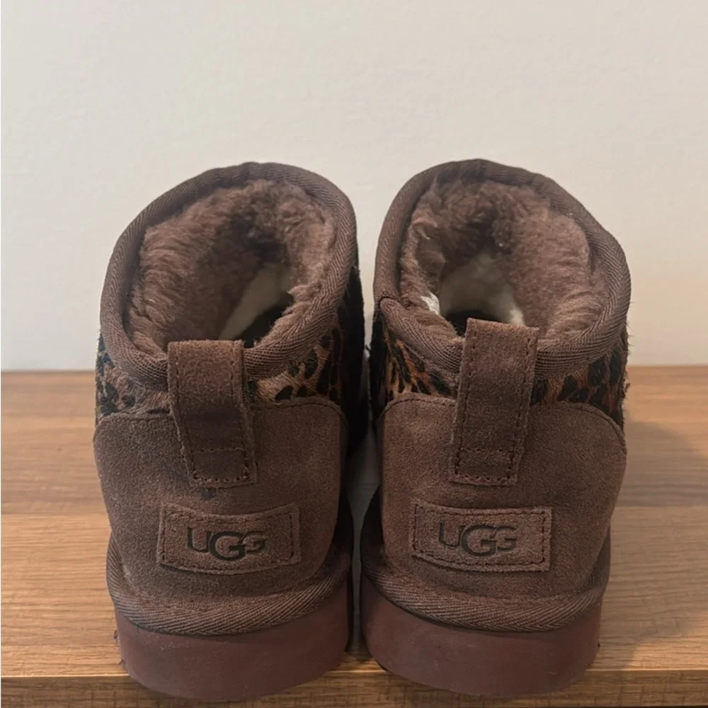 UGG Leopard Print Faux Fur Lined Ankle Boots